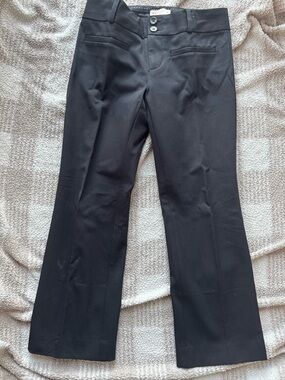 Anthropologie Black Dress Pants with Pink Stitching